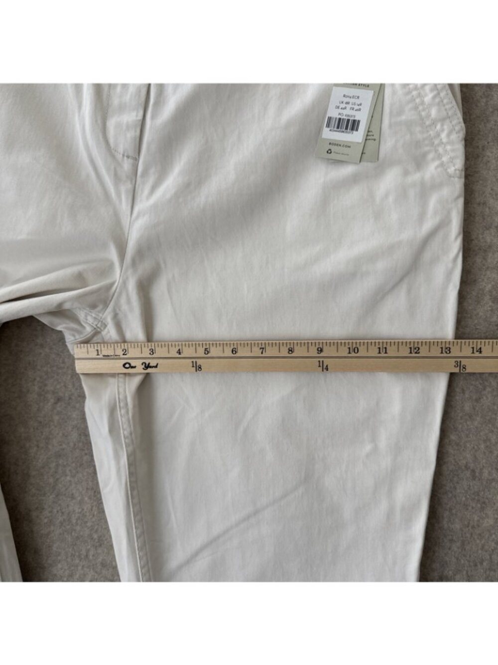 Boden Classic Chino Pant Slim Ankle Length Ecru Womens 14 New - Picture 9 of 16
